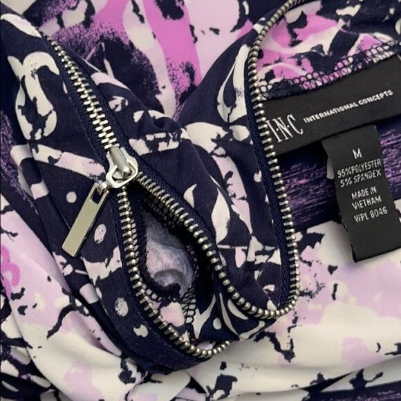 𝅺INC International Concepts Zipper Neck Blouse Sz M - Picture 9 of 10